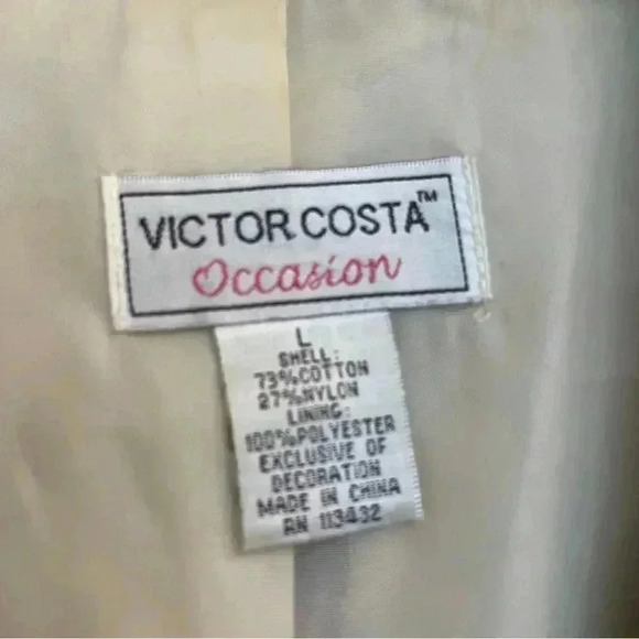 Floral Off White and Black Blazer By Victor Costa - Picture 6 of 10